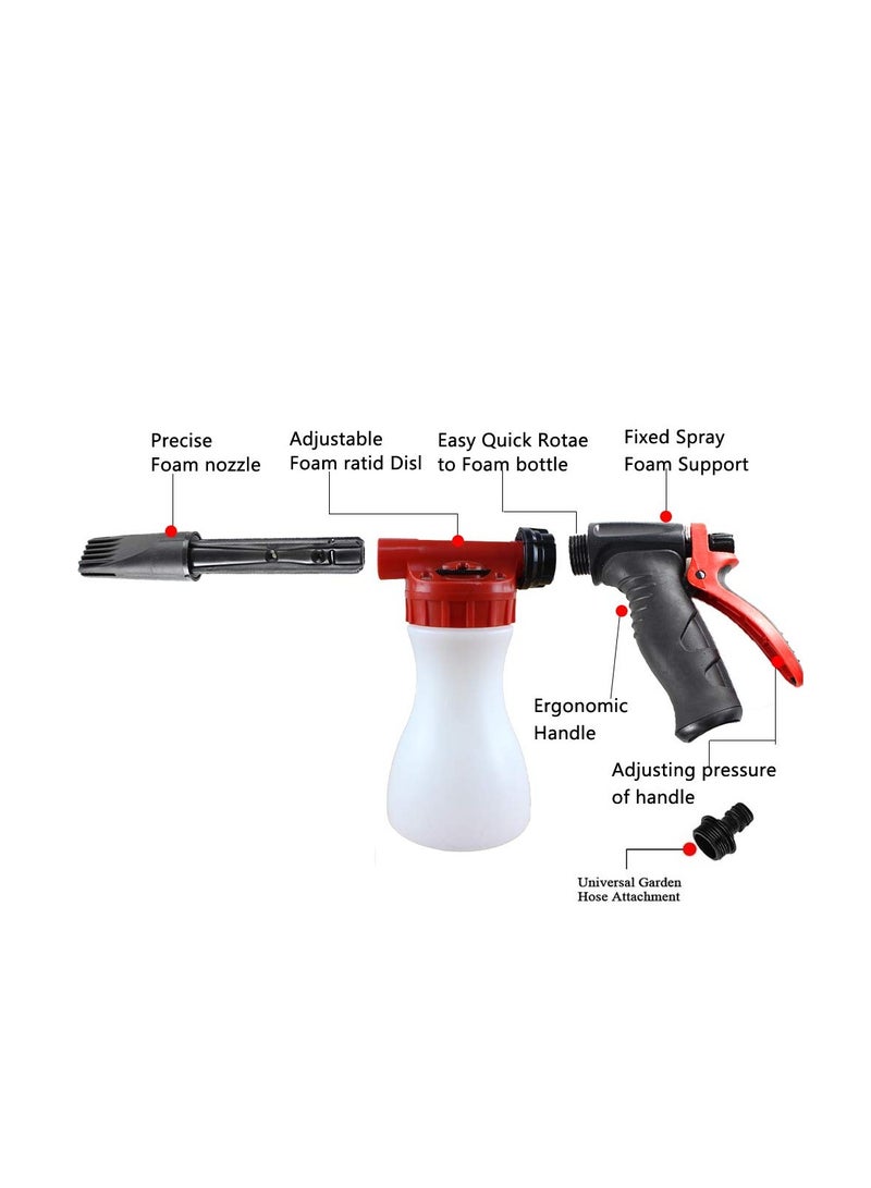 Water Pressure, Best Care for Car, Car Wash Foam Gun, Adjustable Hose Wash Sprayer with Adjustment Ratio Dial Foam Blaster, Foam Cannon Attaches for Any Garden Hose - Image 3
